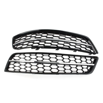 Pair Front Bumper Mesh Fog Light Cover W/O Fog Light Hole For Audi A3 8P 2009-13