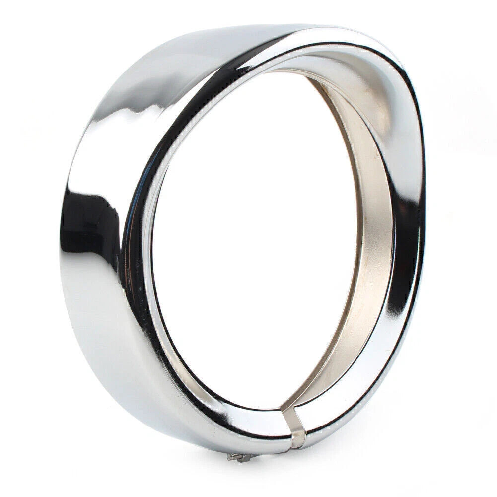 7" Headlight Passing Light Lamp Decorate Trim Ring Visor Cover Chrome for Harley