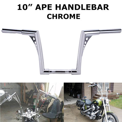 Rise 10" APE Monkey Hanger Handlebar For Harley Touring Softail Road King Glide