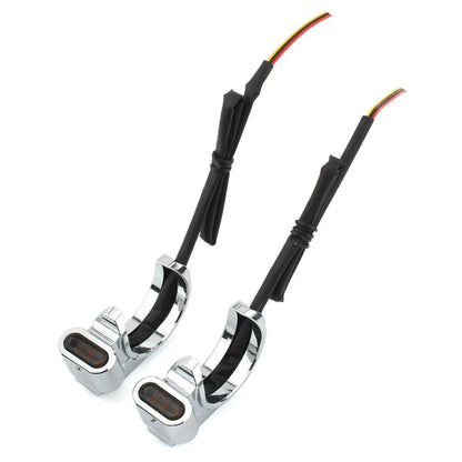 Front Turn Signal Light For Harley 39-41mm Front Fork Chrome Housing Smoke Lens