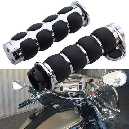 1" Motorcycle Handle bar Hand Grips w/ Throttle For Harley Honda Kawasaki Suzuki