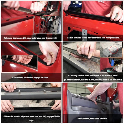 Outer Window Sweep Trim Seals Car Weatherstrip For Ford Bronco F150 F250 F350