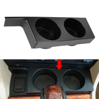 Center Console Double Cup Holder Organizer Black For BMW 525i 528i 530i 540i M5