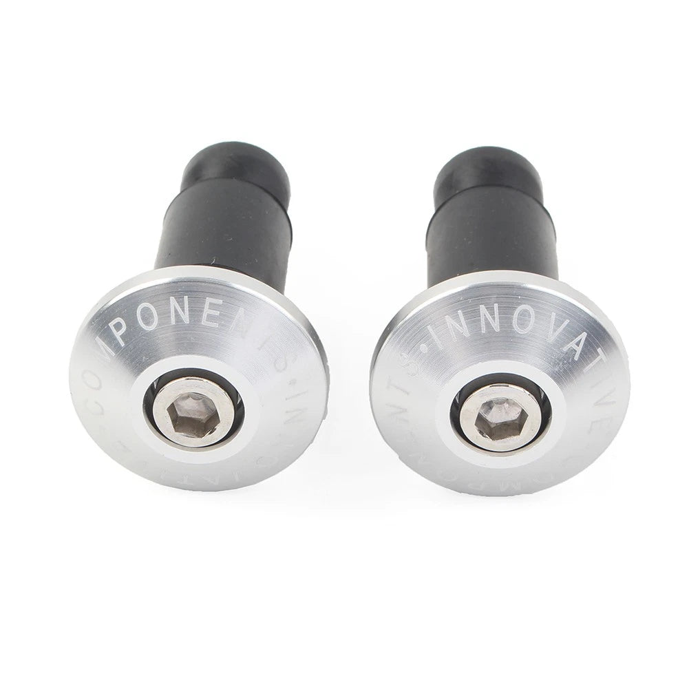 Motorcycle CNC 7/8'' Handle Bar End Cap Grips Cap Plugs Dirt bike Silver US
