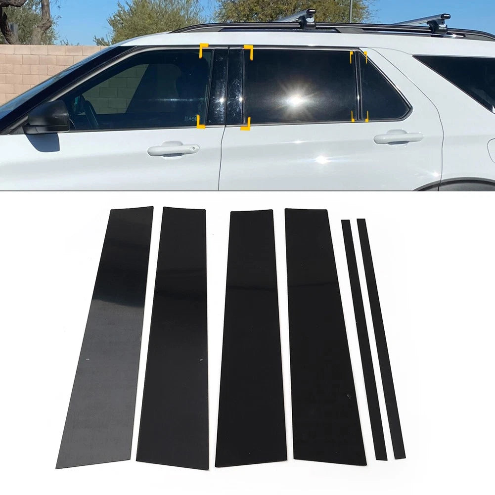 Pillar Posts Set Door Window Cover Trim Kit For Ford Explorer 2020-2023 6pcs