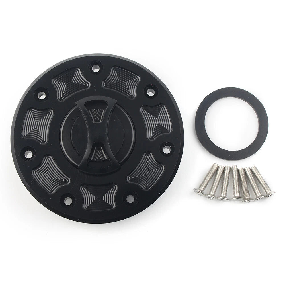 Fuel Gas Tank Cap Cover For Kawasaki NINJA 500 ZX-6 ZX-7 ZX-9 ZRX-1100 GPZ500 bk