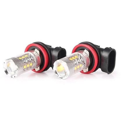White 2 x H11 H8 H9 80W LED Fog Light Conversion Bulbs Driving Lamp DRL 6000K