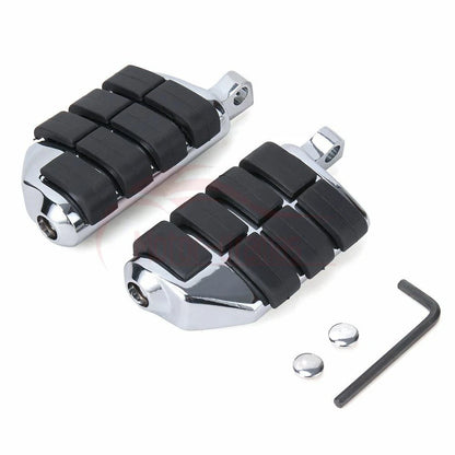 10mm Highway Foot Pegs Footrest Chrome Fit For Harley Touring Softail Dyna Honda
