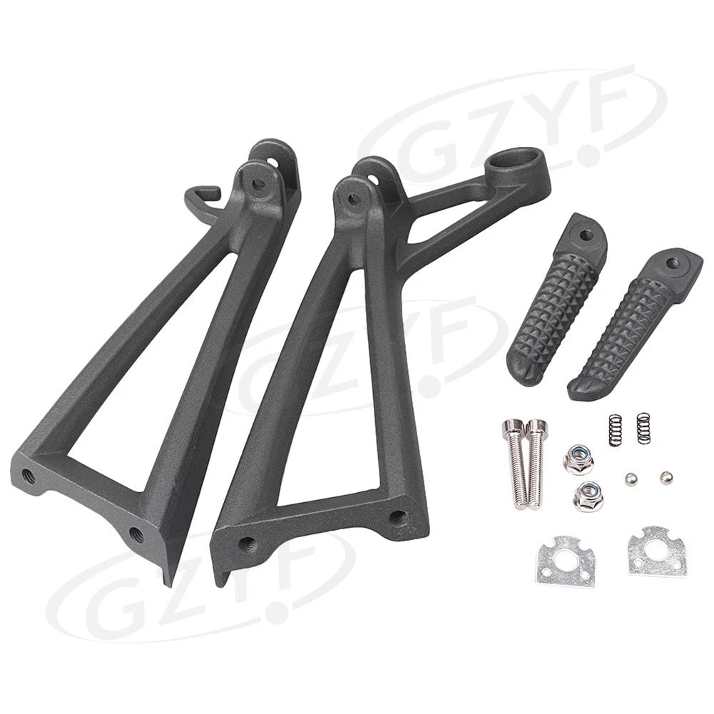 1x Rear Footrest Assembly Kit W/ Foot Pegs For Yamaha YZF R6 2003-2005 Black