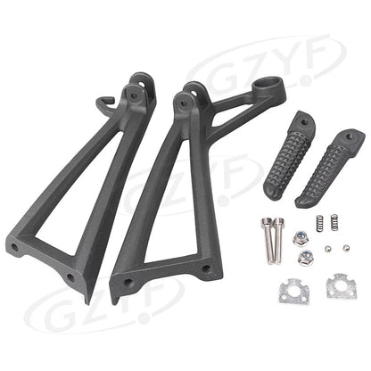 1x Rear Footrest Assembly Kit W/ Foot Pegs For Yamaha YZF R6 2003-2005 Black