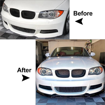 Glossy Black Front Bumper Lip Chin Spoiler For BMW 1 Series E82 E88 2007-2010