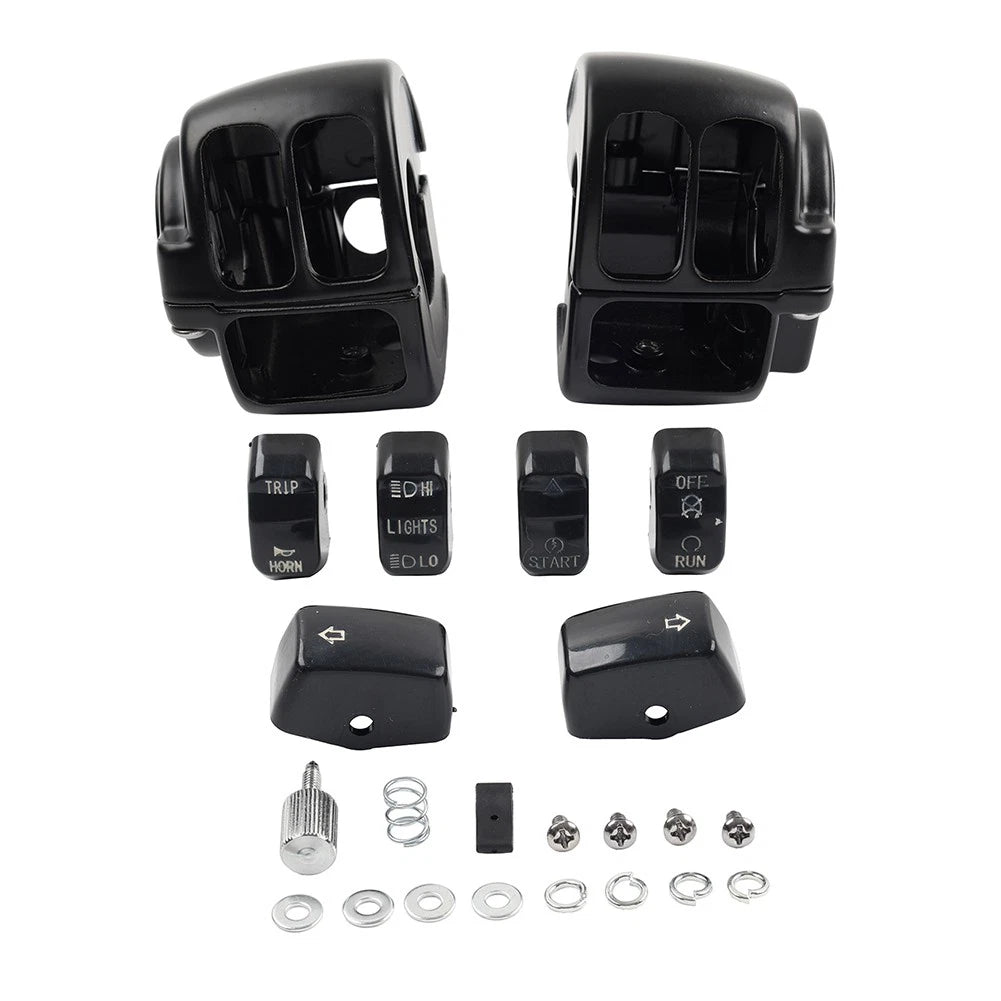 Hand Control Switch Housing Cover W/ Button Cap For Harley Vrod Dyna Sportster