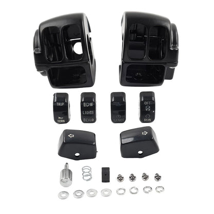Hand Control Switch Housing Cover W/ Button Cap For Harley Vrod Dyna Sportster