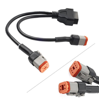 Motor 6 Pin 4 Pin to OBD2 Adapter Cable Diagnostic Scanner 2in1 For Harley US