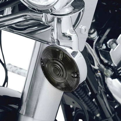 2X Smoked Lens Turn Signal Light Flat Lens Covers For Harley Touring Motorcycle