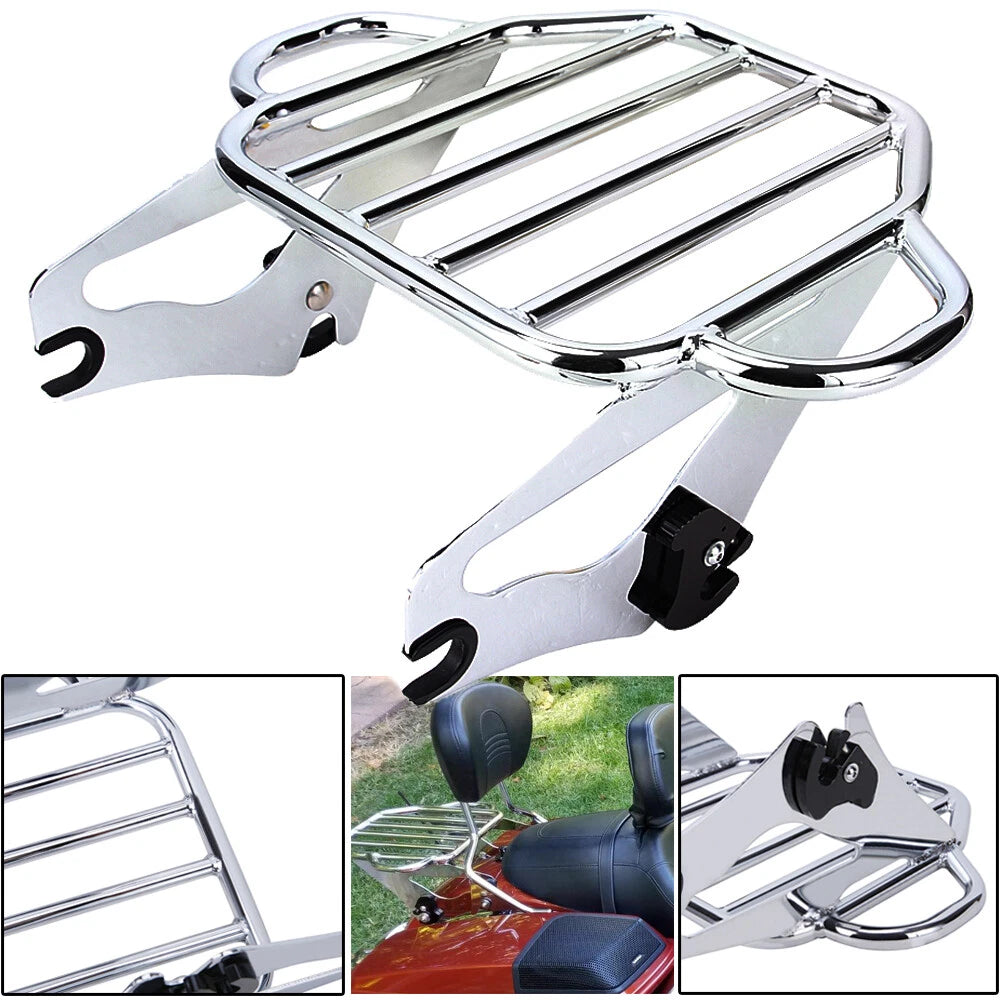 Detachable TwoUp Luggage Rack For Harley Touring Road King Street Glide 09-22 US