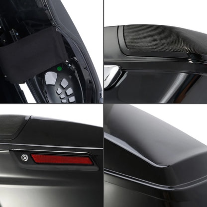 Vivid Black 4" Extended Hard Saddlebags Fit For Harley Touring Models 2014-Up US