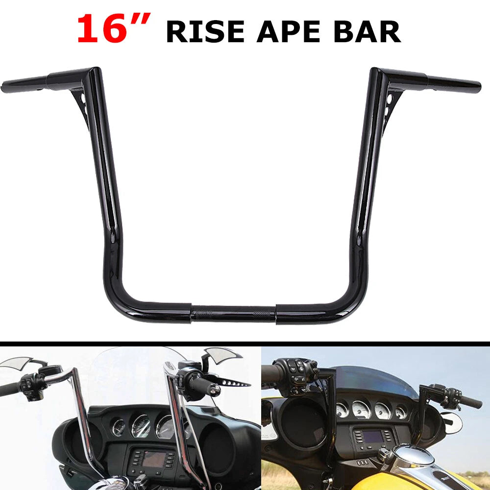 16" Rise Ape Hangers HandleBar For Harley Dresser Electra Street Glide