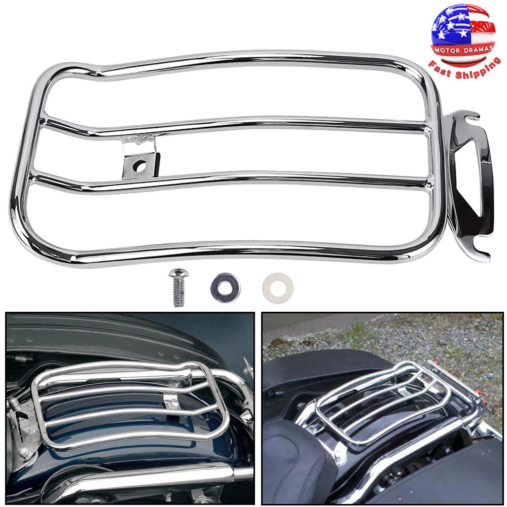 Rear Fender Solo Seat Luggage Rack For Harley Road King Street Glide Tour 97-15
