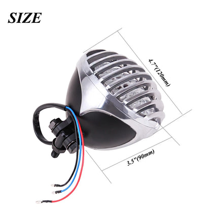 Motorcycle Headlight Finned Grill & Aluminum For Harley Bobber Chopper Custom US