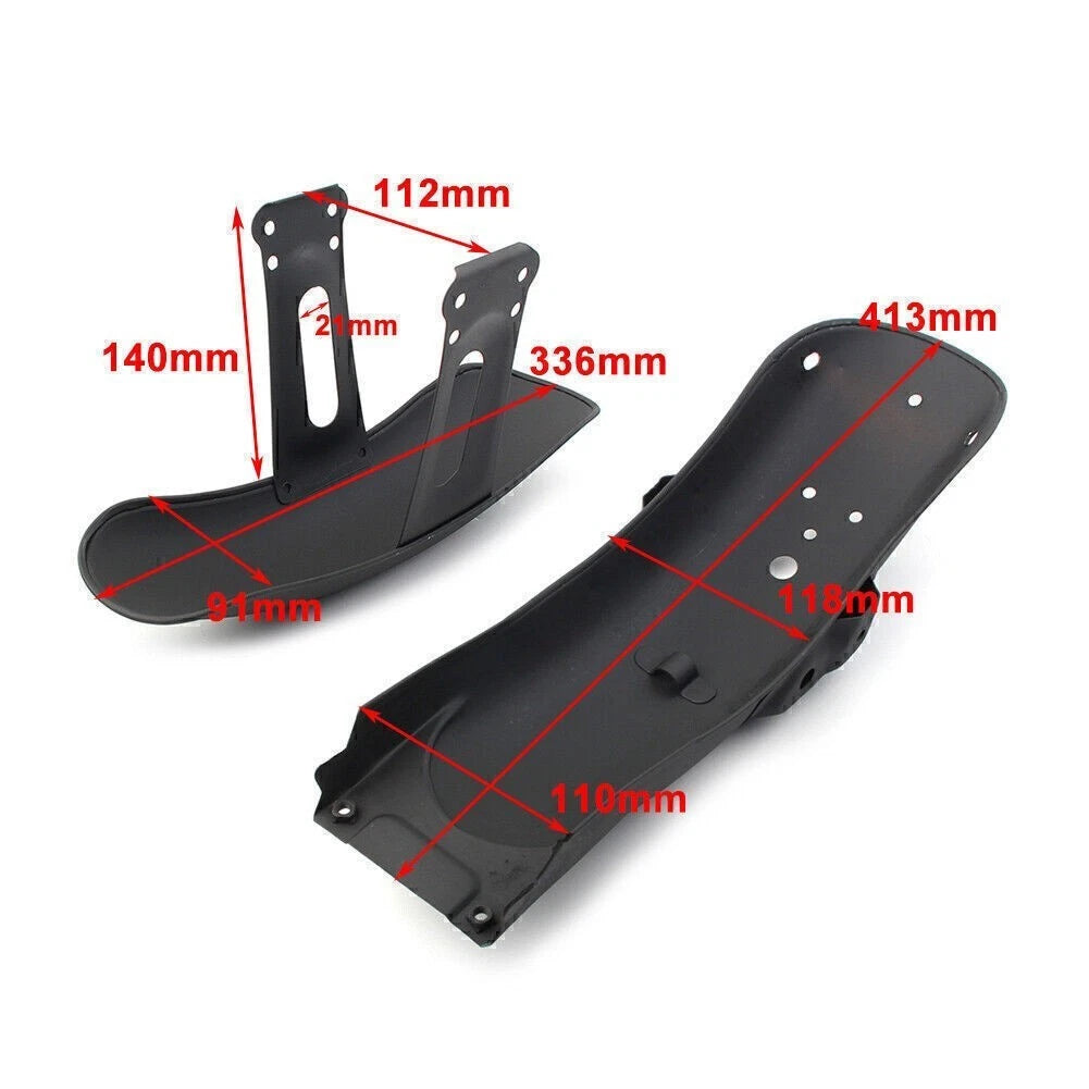 For Cafe Racer Retro CG125 Front & Rear Fender Mudguard Cover Metal Motor Black