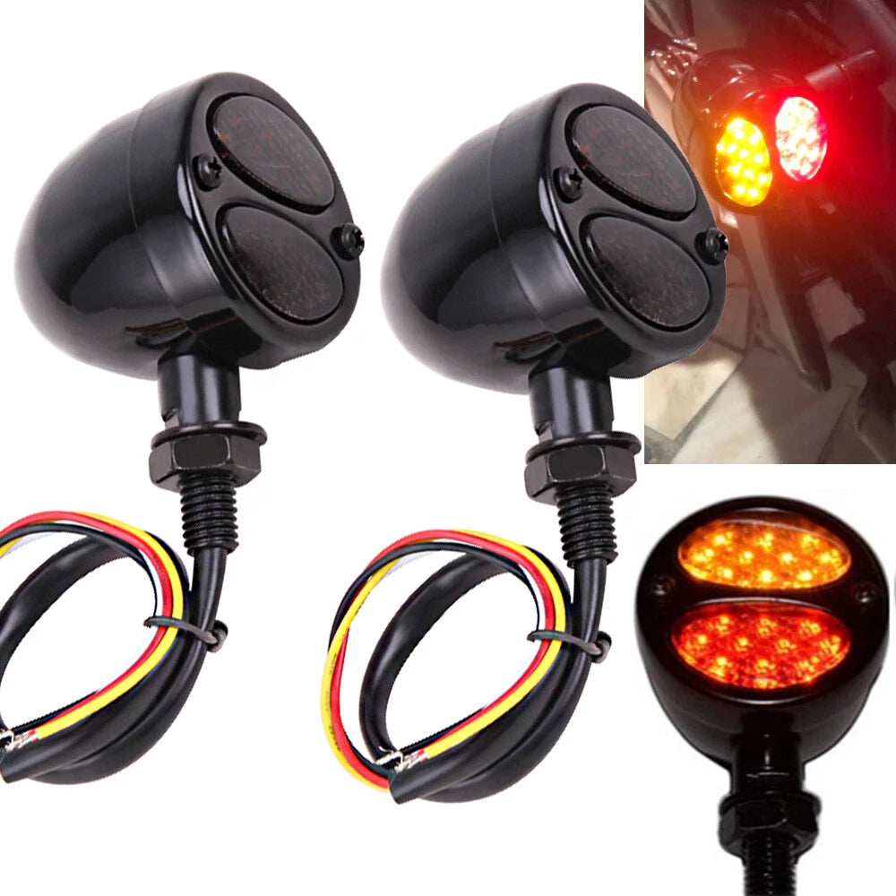 Bullet Motorcycle LED Turn Signal Indicator Brake Tail Running Light Blinker