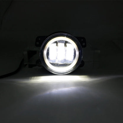 Pair 4" Inch Round LED Halo Fog Lights White DRL Lamp For Jeep Wrangler JK TJ LJ