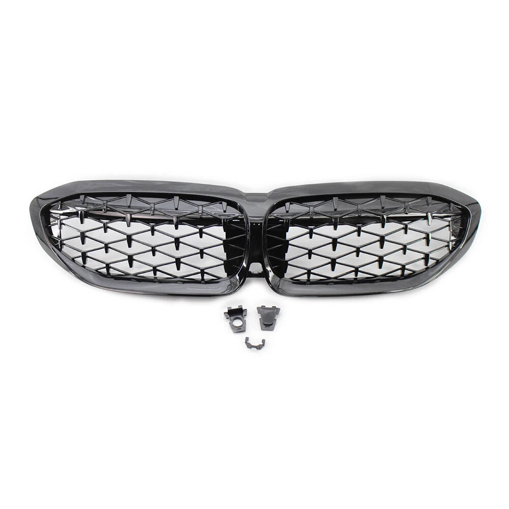 Grille Diamond Style Grill Kidney For BMW  3 Series G20 19-22 Glossy Black US