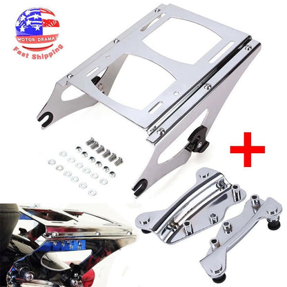 Detachable 2-Up Tour Pack Pak Mounting Rack w/ docking hardware For Harley 09-13