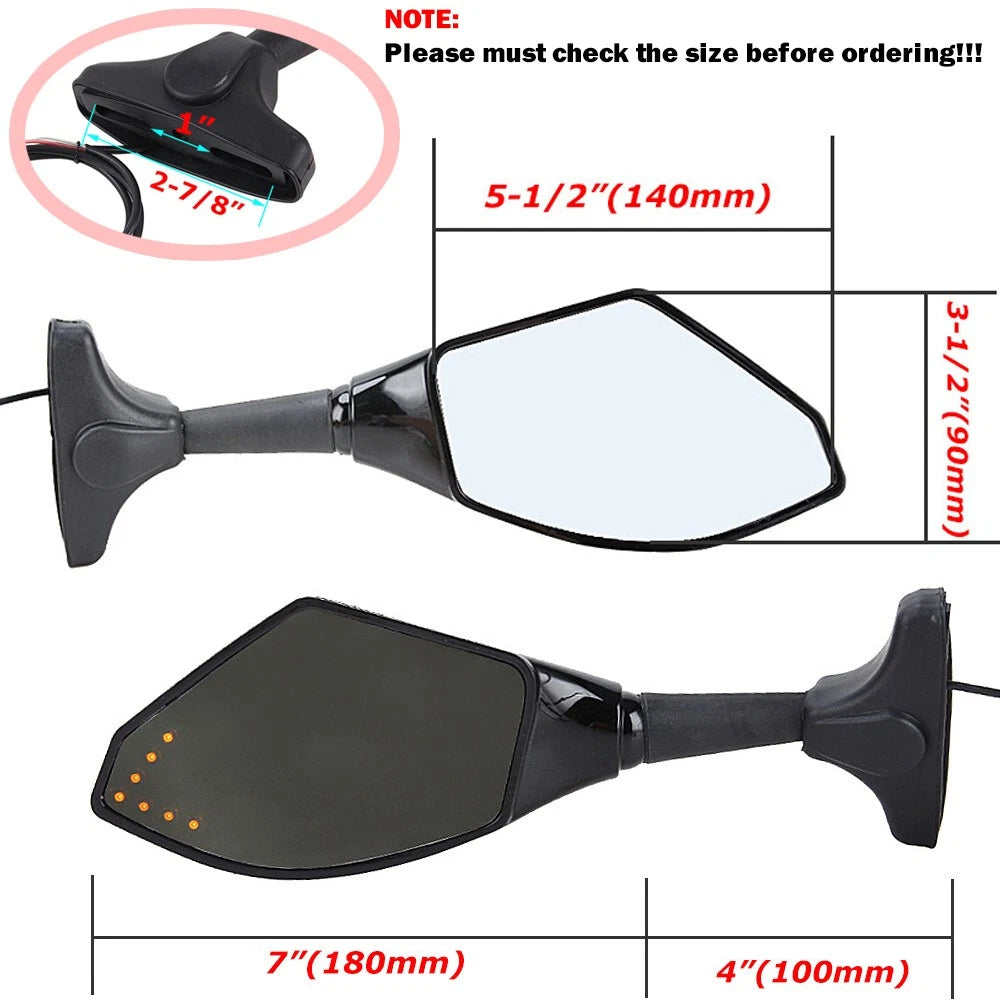 Motorcycle Rear View Side Mirror LED Turn Signal Light For Honda CBR650F 2014-16