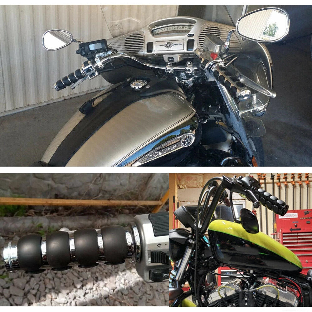 1" Motorcycle Handlebar Hand Grips w/ Throttle For Harley Honda Kawasaki Suzuki