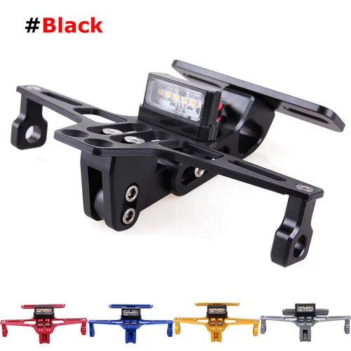 Black Universal Motorcycle Tail Tidy Fender LED Light License Plate Holder