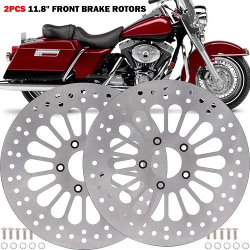2PCS 11.8" Front Brake Rotor for Harley Touring Street Glide FLHX Road King FLHR