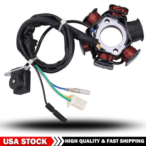 6 POLES STATOR MAGNETO Coil FOR GY6 125CC 150CC SCOOTER ATV GO KART MOPED