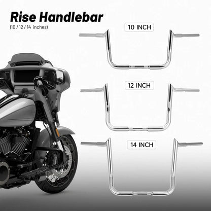 10" Meathook Monkey Bar Ape Handlebars For Harley Bagger Electra & Street Glide