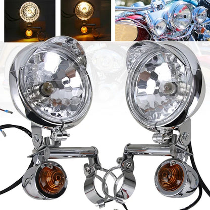 Motorcycle Passing Turn Signal Driving Fog Spot Light Bracket For Harley Touring