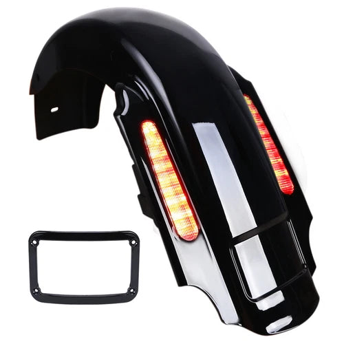 Stretched Dual Cut Rear Fender & Light For Harley Road King Electra Glide 93-08