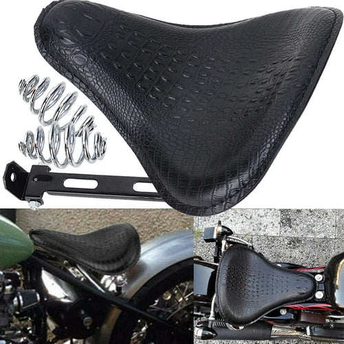 Motorcycle Alligator 13" Large Solo Seat For Harley Softail Sportster XL Bobber