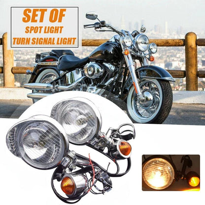 Motorcycle Passing Turn Signal Driving Fog Spot Light Bracket For Harley Touring