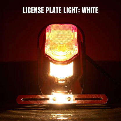 Red Brake Taillight License Plate Lamp for Harley Softail Touring Bobber Chopper