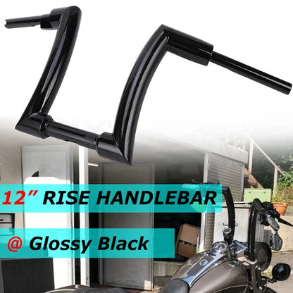 12" Rise 2" Ape Hanger Handlebar Black For Harley Softail Slim Sportster XL Dyna