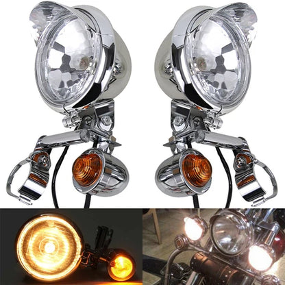 Motorcycle Passing Turn Signal Driving Fog Spot Light Bracket For Harley Touring