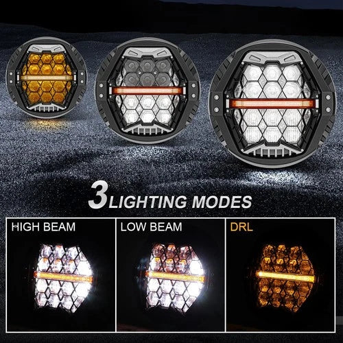 7 Inch LED Headlight White DRL Plug&Play For Harley Touring Street Glide 2014-25
