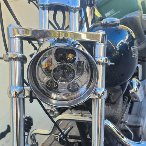 Motorcycle Big Bullet LED 5.75" Headlight For Harley Chopper Bobber Dyna Softail