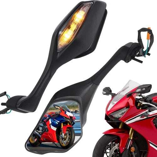 Rear-View Side Mirrors w LED Turn Signal Light Fit For Honda CBR1000RR 2017-2025