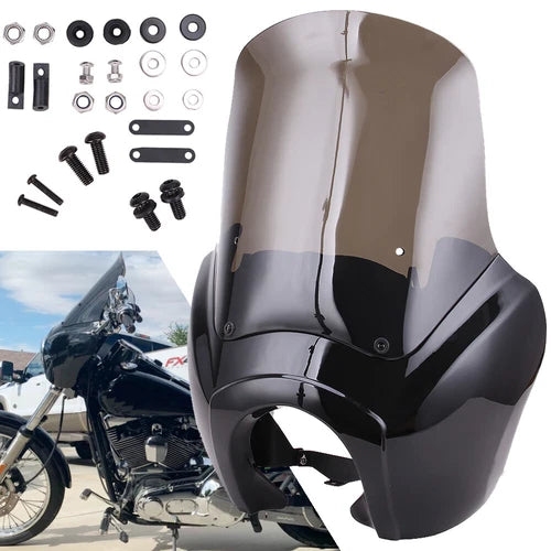 Front Fairing 15" Windshield For Harley Dyna Switchback Wide Super Glide T-Sport