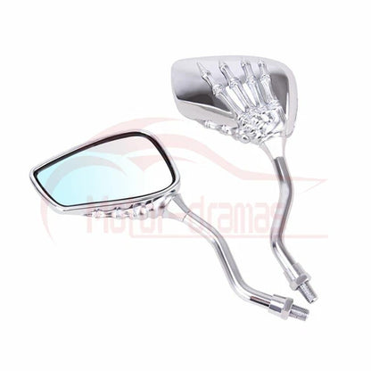 For Harley Honda Kawasaki Yamaha Universal Motorcycle Skull Hand Rearview Mirror