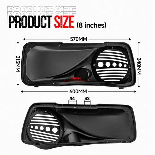 Vivid 8" Speaker Lids w/ Tweeter port ABS For Harley 1994-2013 Touring FLHT FLTR