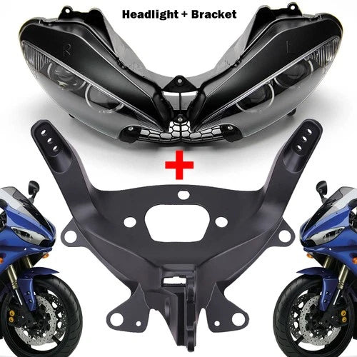 YZF R6S Headlight Lamp Assembly + Fairing Stay Bracket For Yamaha YZF-R6 03-2009