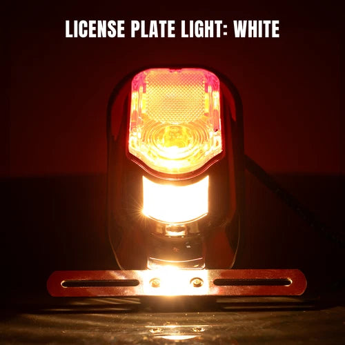 LED Rear License Plate Tail Light Lamp For Harley Bobber Chopper Cruiser Custom